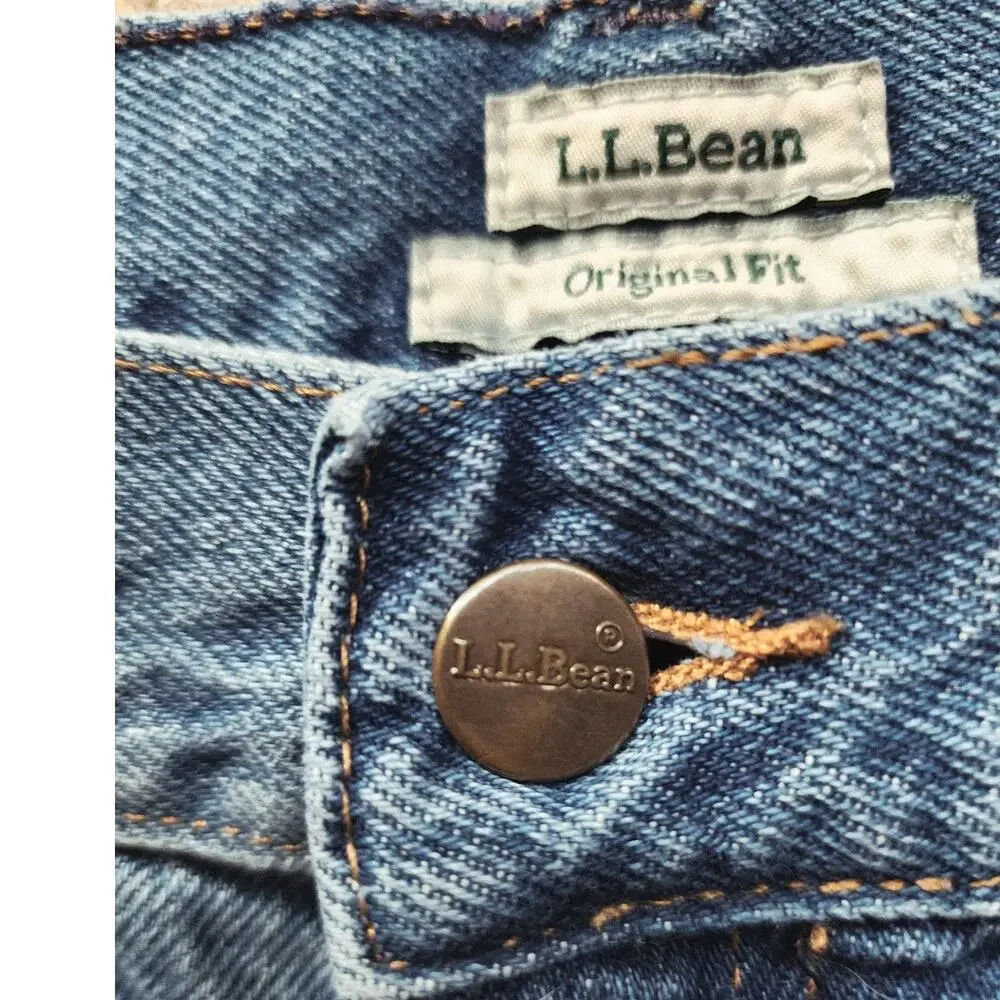 L. L. Bean Women's Size 14 Original Fit Straight Leg Blue Denim Jeans - Picture 4 of 9